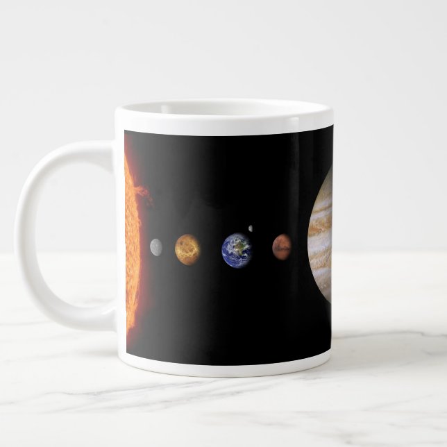 PLANER FÖR SOLAR SYSTEM Anpassningsbar 20oz Giant  Jumbo Mugg (Vänster)