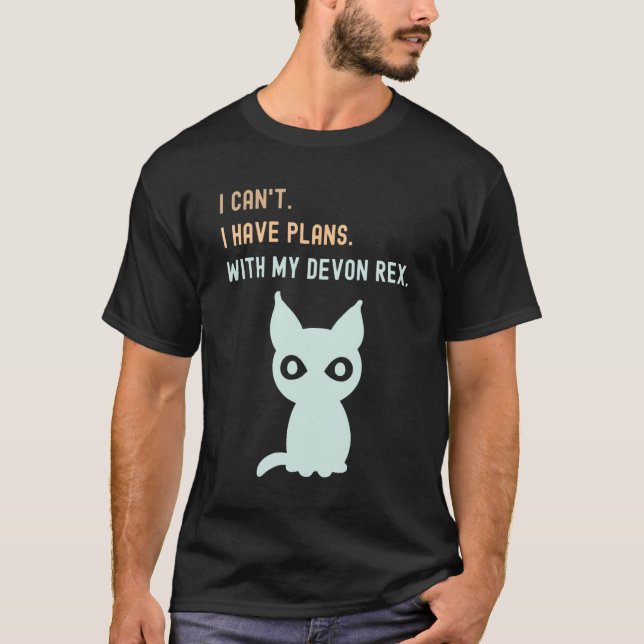Planer Med Min Devon Rex - Kattälskare T Shirt (Framsida)