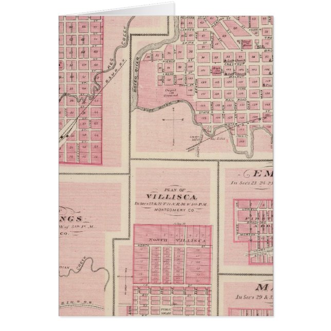 Planer på Glenwood, Denison, hastings Hälsningskort (Framsidan)