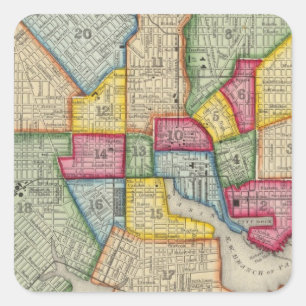 Planera av Baltimore Fyrkantigt Klistermärke