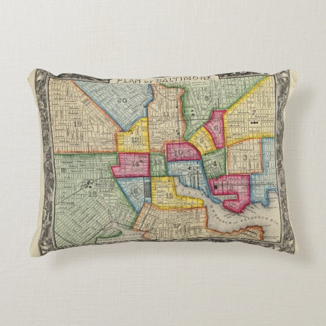 Planera av Baltimore Prydnadskudde (Framsidan)