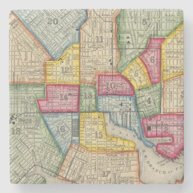 Planera av Baltimore Underlägg Sten (Framsidan)