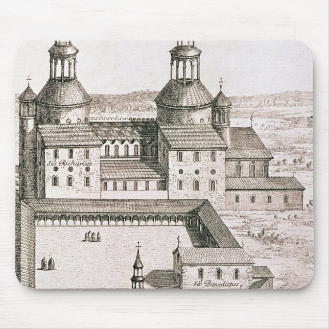 Planera av Benedictineabbeyen av Sanktt-Riquier Musmatta (Framsidan)