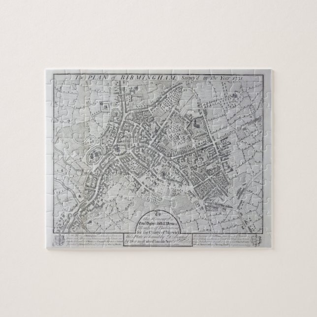 Planera av Birmingham, 1731 som publiceras 1789 Pussel (Horisontell)