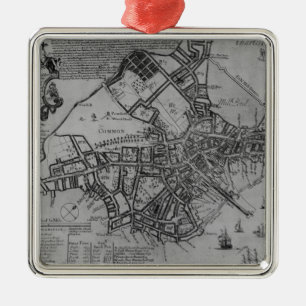 Planera av Boston, New England, 1739 Julgransprydnad Metall