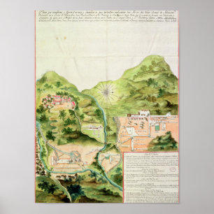 Planera av bryter av Oaxaca, Mexico, 1785-87 Poster
