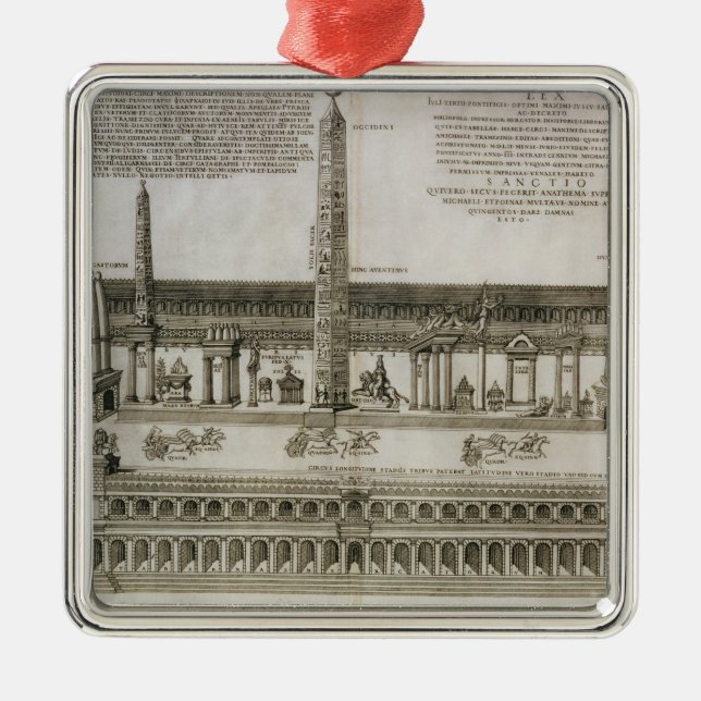 Planera av cirkusen Maximus, Rome som inristas av Julgransprydnad Metall (Framsidan)