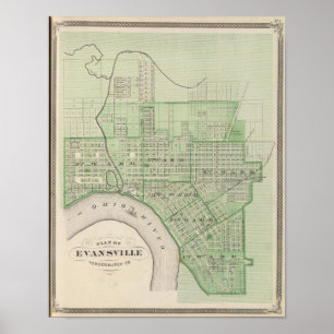 Planera av Evansville, Vanderburgh Co Poster