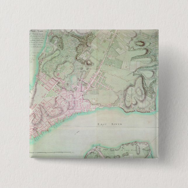 Planera av New York, 1776 Knapp (Framsida)