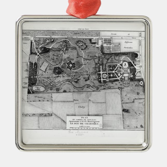 Planera av Parc Monceau i Paris Julgransprydnad Metall (Framsidan)