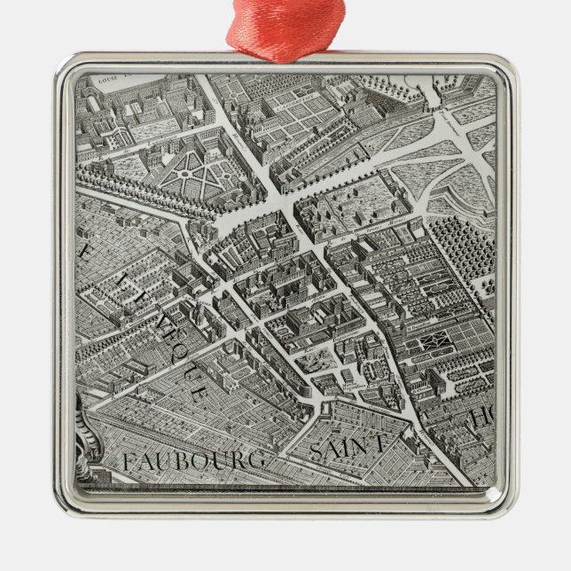 Planera av Paris, bekant, som 'planera de Turgot' Julgransprydnad Metall (Framsidan)