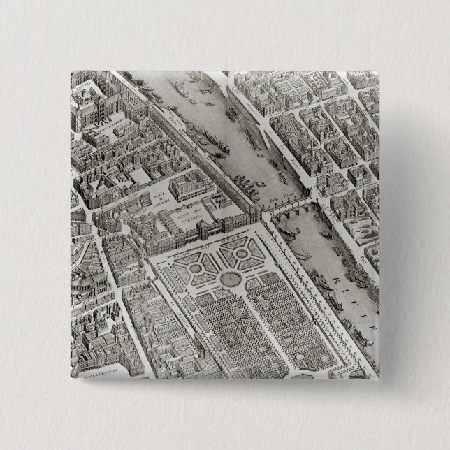 Planera av Paris, bekant, som 'planera de Turgot' Knapp (Framsida)