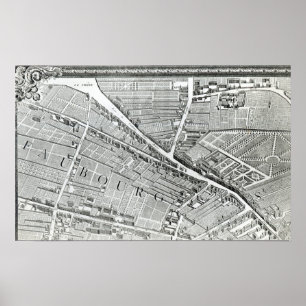Planera av Paris, bekant, som 'planera de Turgot' Poster