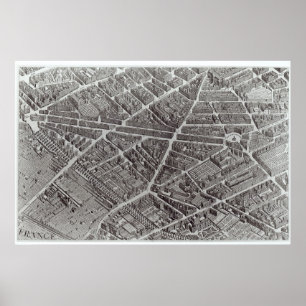Planera av Paris, bekant, som 'planera de Turgot' Poster