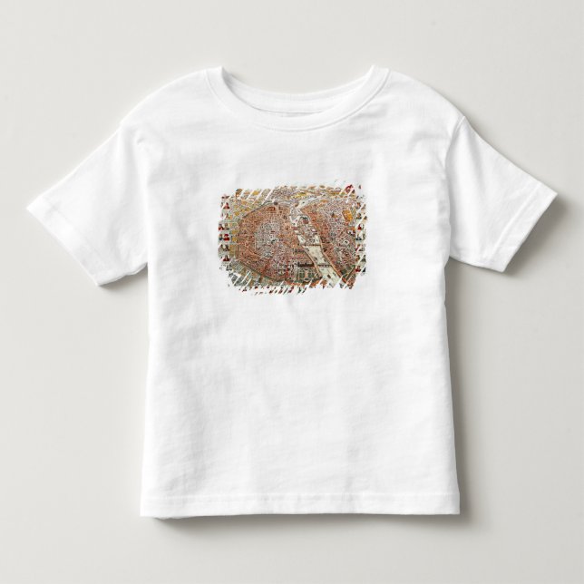 Planera av Paris gränsade vid ett kronologiskt T-shirt (Framsida)