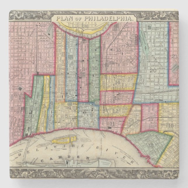 Planera av Philadelphia Underlägg Sten (Framsidan)