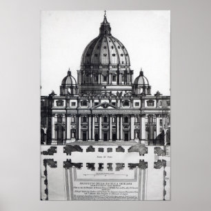 Planera av St Peter, Rome som by inristas Poster