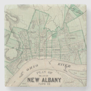 Planera av staden av nya Albany, Floyd Co, Indiana Stenunderlägg