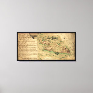 Planera de Rhode - ökartan (1778) Canvastryck