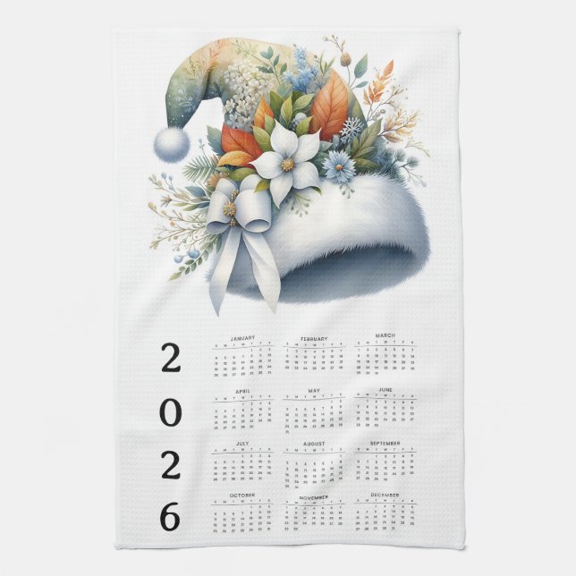 Planera ditt år med stil med denna 2026-kalender kökshandduk (Vertikal)
