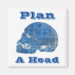 Planera en humoristisk huvudplan magnet