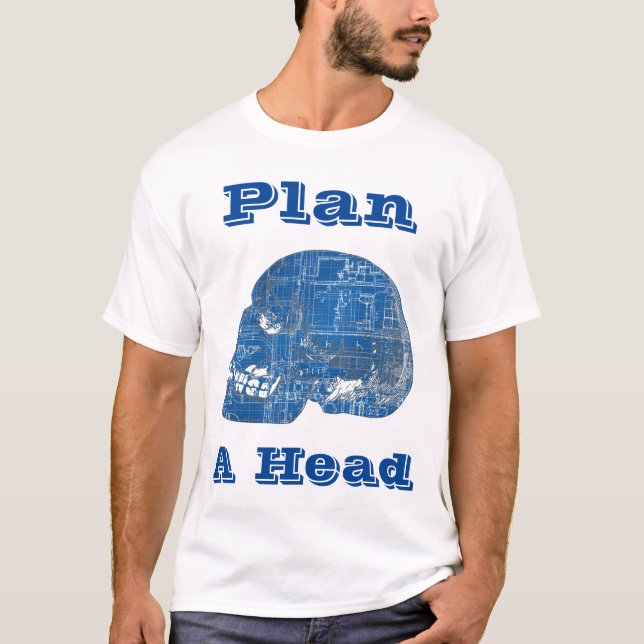 Planera en humoristisk huvudplan t shirt (Framsida)