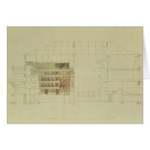 Planera för Dresden den kungliga theatren, c.1838 Hälsningskort