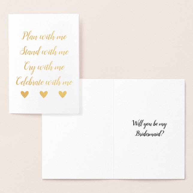 Planera med mig ställ med mig Bridesmaid Frieri Folierat Kort (Display)