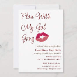 Planera med min Gal Gang Personalized Galentines d Inbjudningar