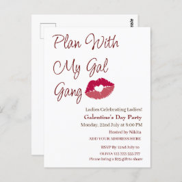 Planera med min Gal Gang Personalized Galentines d Vykort