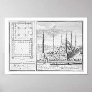 Planera och beskåda av blåttmoskén (1609-16), poster
