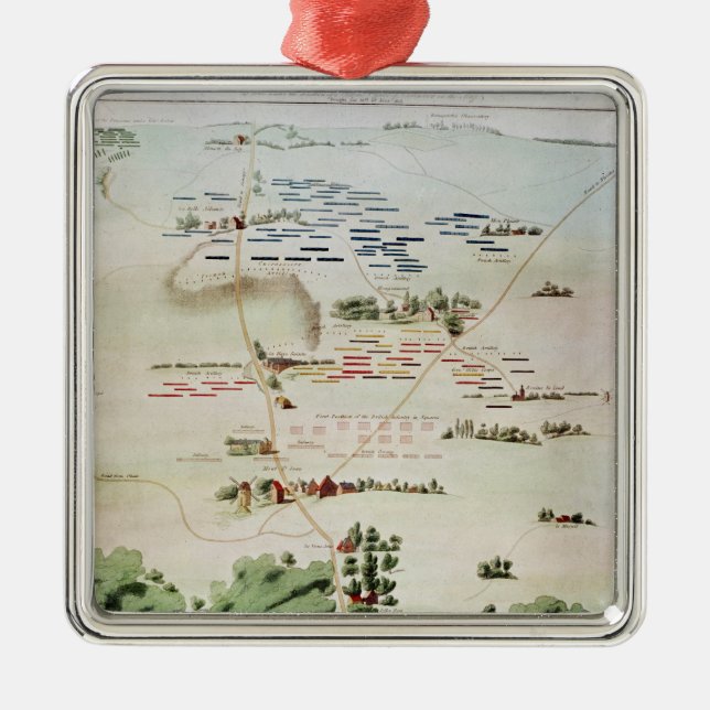 Planera och beskåda av striden av Waterloo Julgransprydnad Metall (Framsidan)