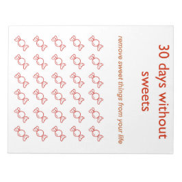 planerare 30 dagar utan socker anteckningsblock