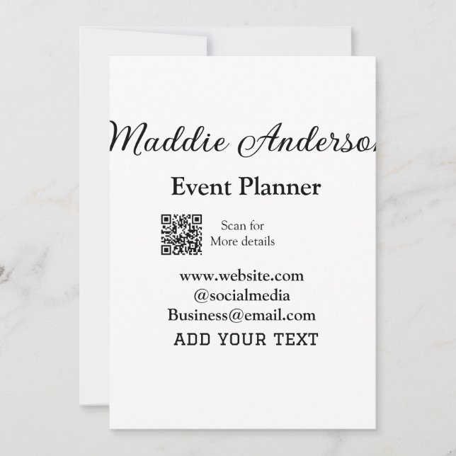 Planerare för evenemang lägg till namn Q R-kod det Inbjudningar (Framsida)