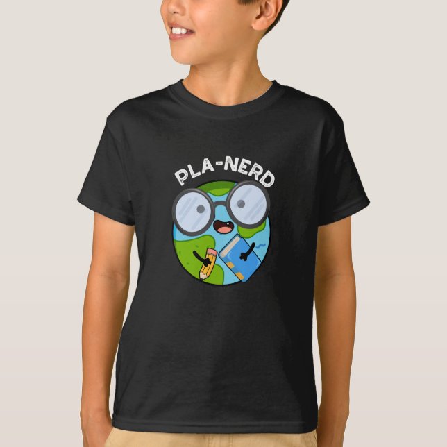 Planerd Funny Planet Puns Mörk BG T Shirt (Framsida)