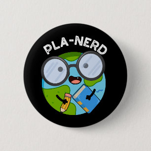 Planerd Roliga Planet Puns Mörk BG Knapp