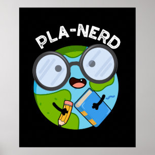 Planerd Roliga Planet Puns Mörk BG Poster