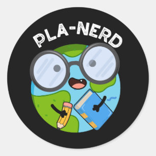 Planerd Roliga Planet Puns Mörk BG Runt Klistermärke