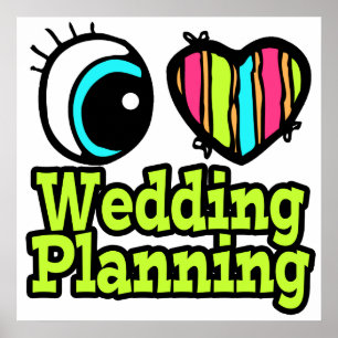 Planering av Bright Öga Heart I Kärlek Bröllop Poster