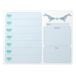 Planering av Humpback Whale Heart varje vecka Anteckningsblock