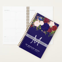 Planering av Rustic Burgundy Blue Rosa Blommigt Br