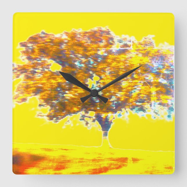 PLANERING AV VäggKlock SUMMERTIME STIL Fyrkantig Klocka (Framsida)