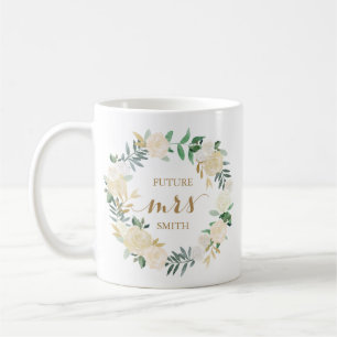 Planering av vitblomman Guld, Kaffe Mugg