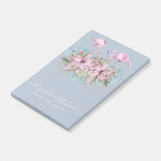PLANERINGSgåvor till Bride - Flamingo Theme Post-it Block (Vinklad)