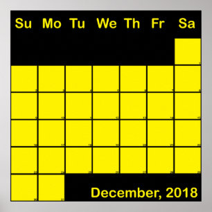 Planeringskalender för december 2017, stor poster