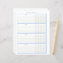 Planeringssida för Routine Tracker veckovis