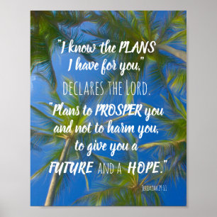 Planerna Handflatan Träd Jeremiah 29:11 Poster