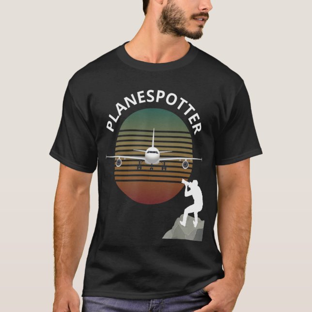 Planespotter Pilot Aircraft Wating Airline 1 T Shirt (Framsida)