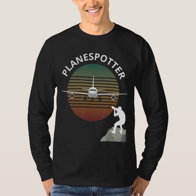 Planespotter Pilot Aircraft Wating Airline 1 T Shirt (Framsida)