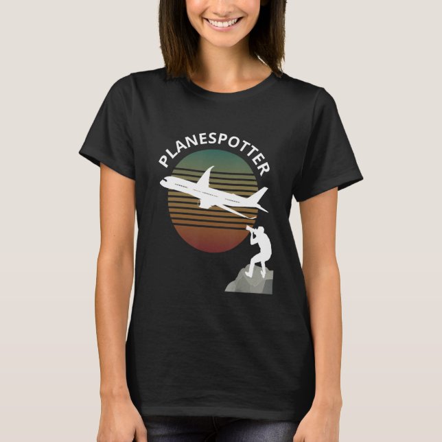 Planespotter Pilot Aircraft Wating Airline 3 T Shirt (Framsida)